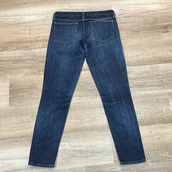 J. Crew Toothpick Dark Wash Distressed Denim, Size 27 - Picture 3 of 3